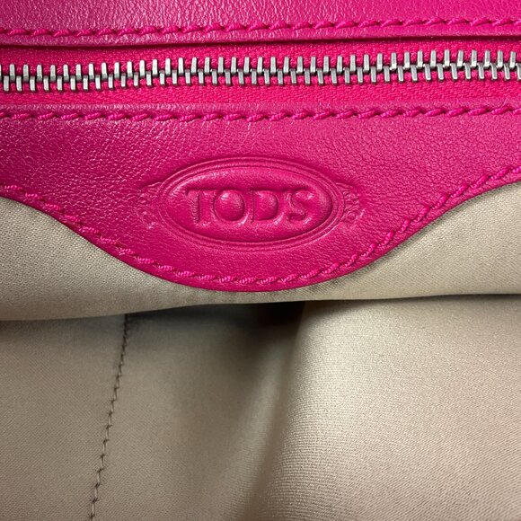 Tod's Fuchsia Leather Satchel Handbag - Picture 12 of 15